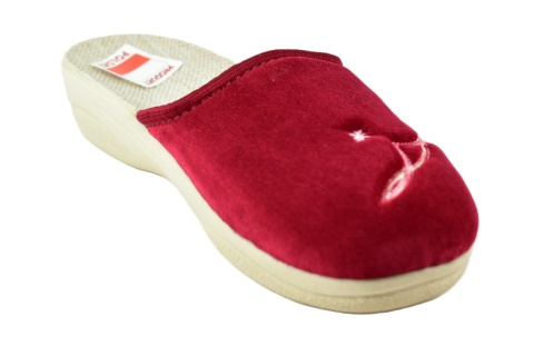 PAN kapcie damskie 20-04 bordowe